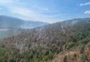 Con ayuda de helicóptero con helibalde apagan incendio forestal en Queréndaro