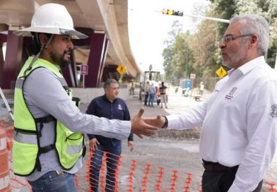 ¡En su recta final! Supervisa Bedolla últimos detalles del puente La Hielera, en Uruapan