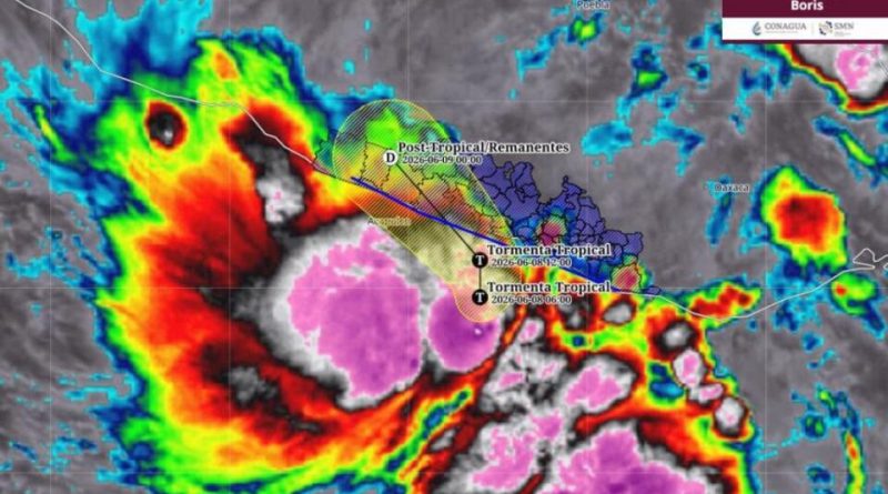 Gobierno de México exhorta a los habitantes de las costas de Guerrero, Oaxaca, Colima, Michoacán y Jalisco, a reforzar medidas preventivas ante la tormenta tropical Boris