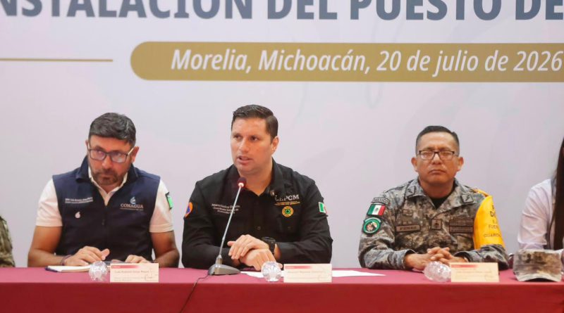 Instalan Puesto de Comando Interinstitucional en Michoacán para intensificar prevención por lluvias